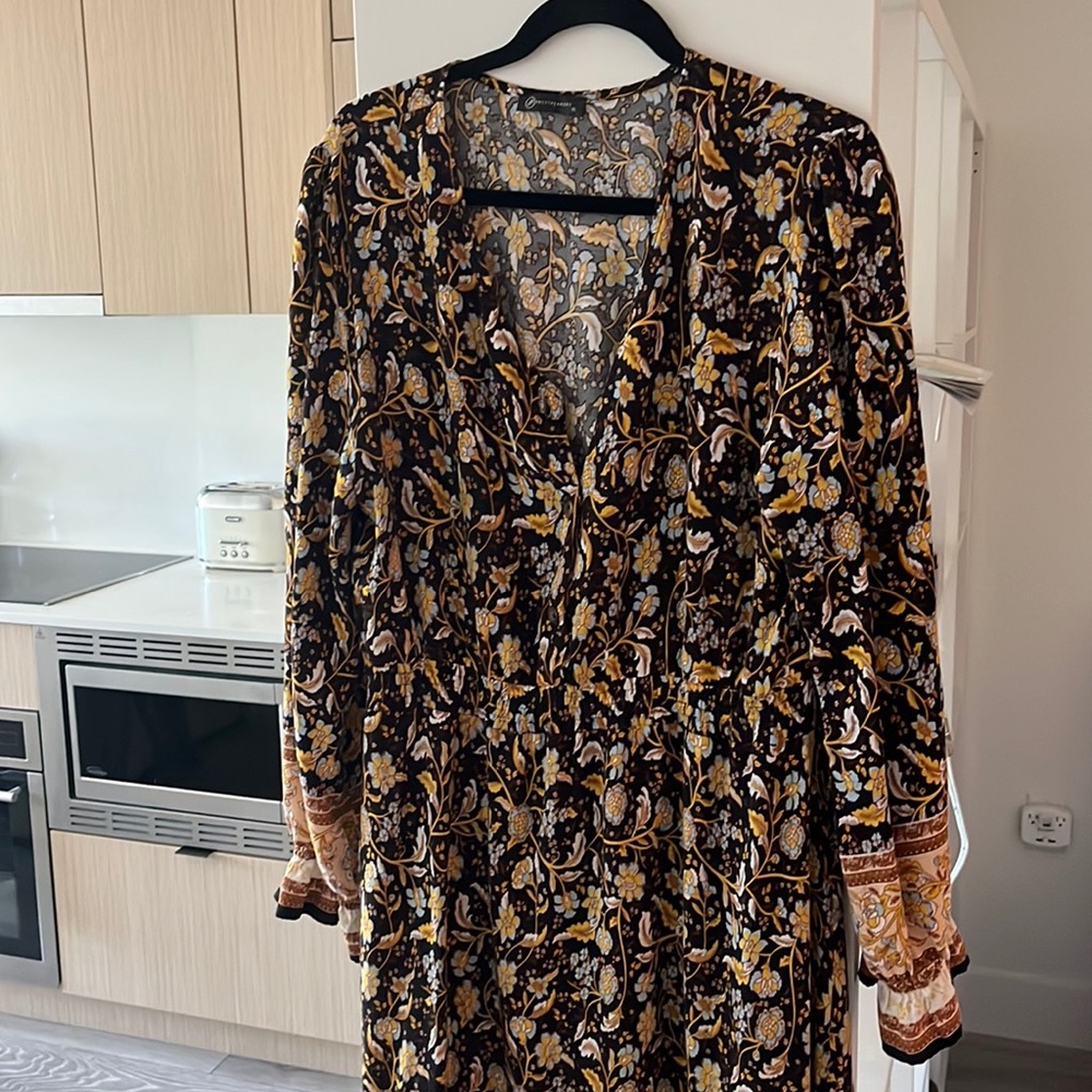 Floral Black and Gold Dress